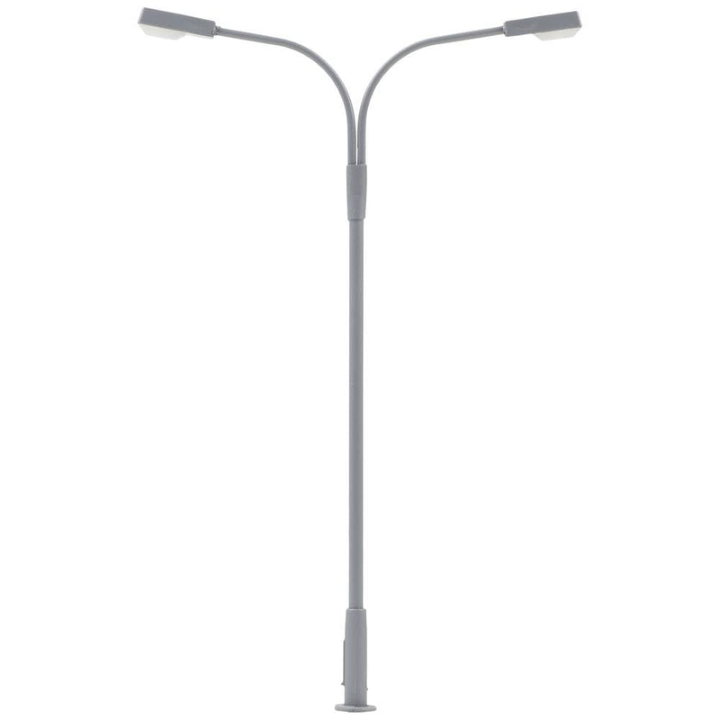 Faller LED Curved Neck Dbl Arm Street Light Cool White 94mm FA180220 HO Gauge