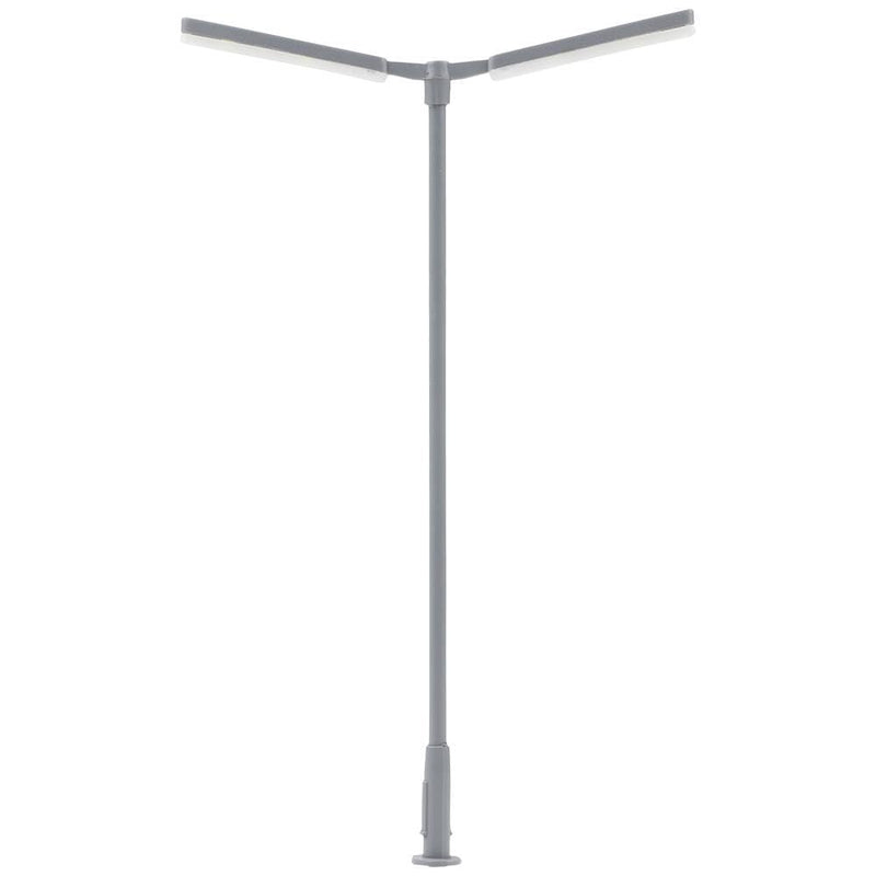 Faller LED Straight Dbl Arm Street Light Cool White 95mm FA180222 HO Gauge