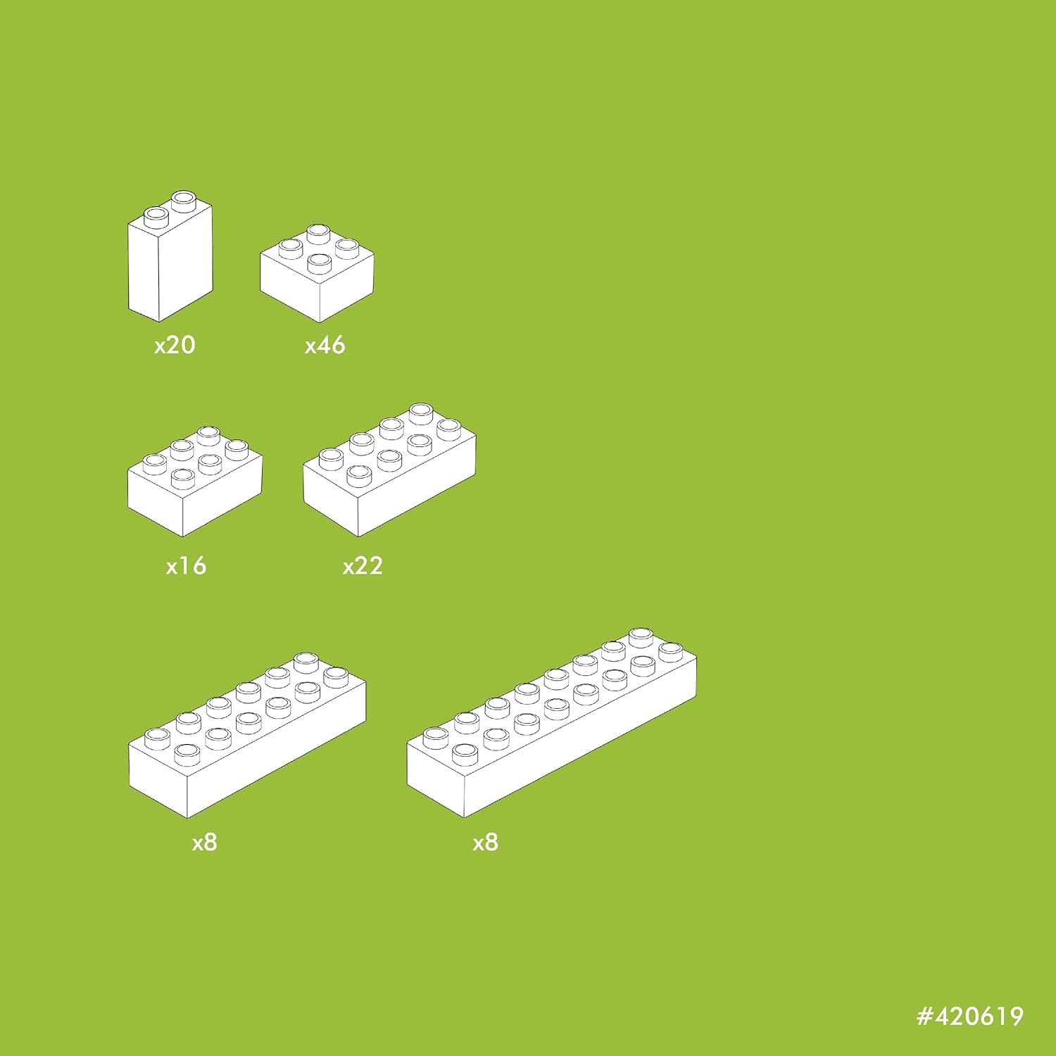 Hubelino 420619 White Building Blocks (120-Piece