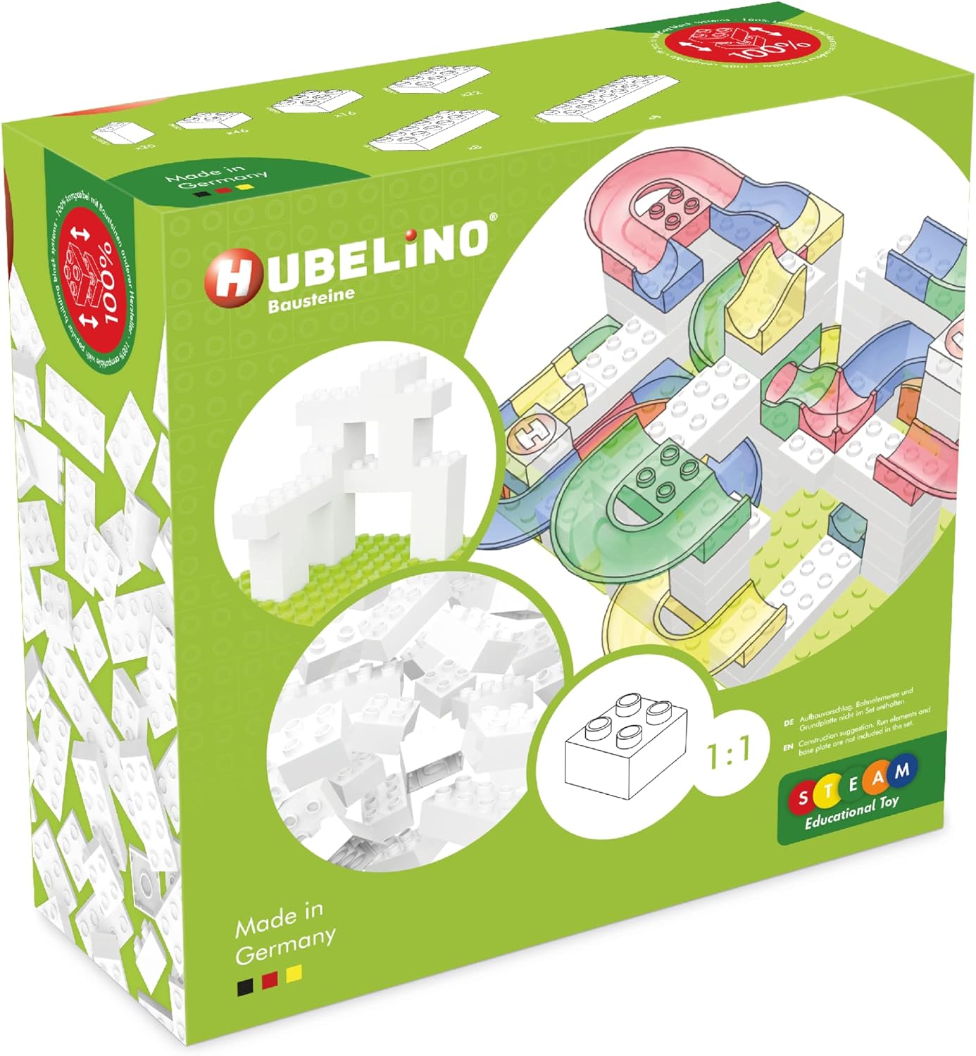 Hubelino 420619 White Building Blocks (120-Piece