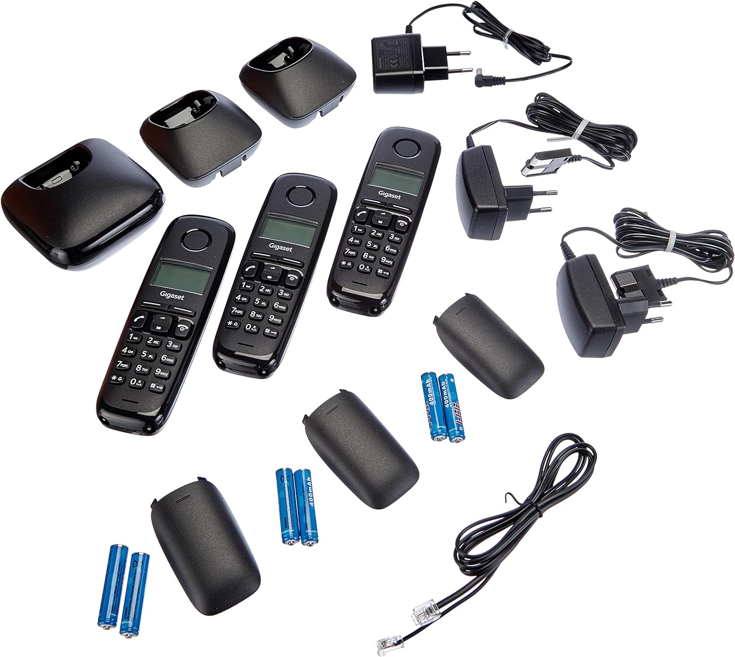 Landline Telephone Gigaset A170 Trio Black Amber