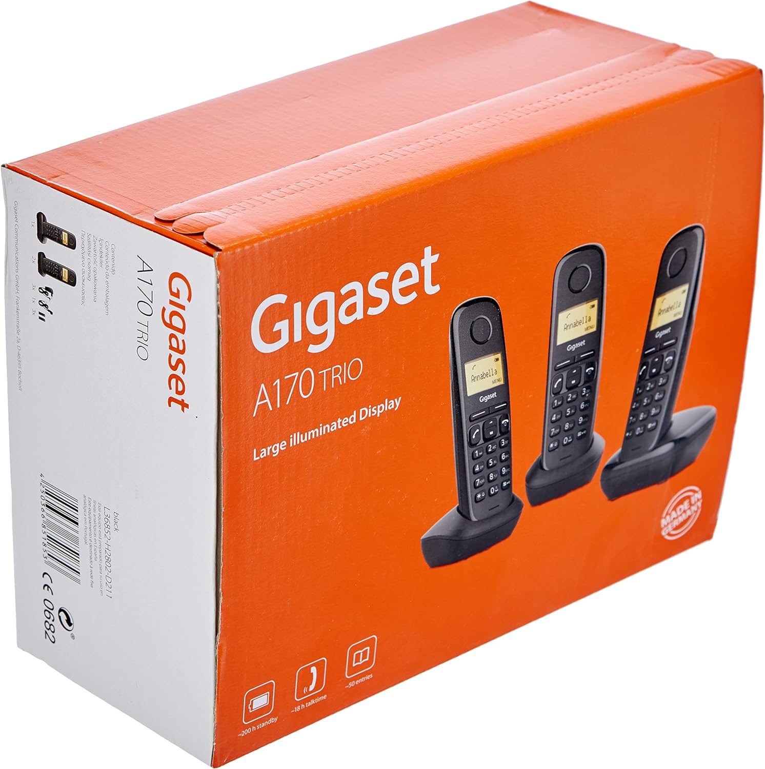 Landline Telephone Gigaset A170 Trio Black Amber