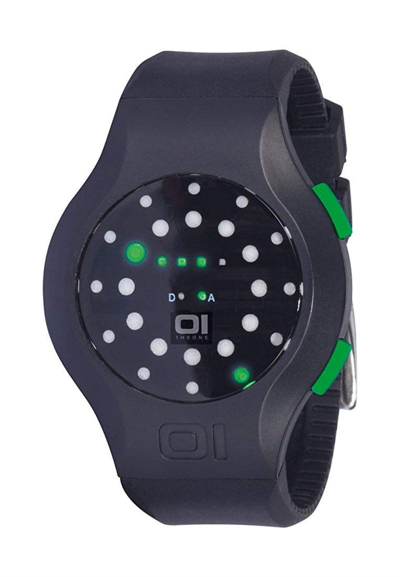 The One Unisex Binary Quartz Watch with Rubber Strap MK202G3