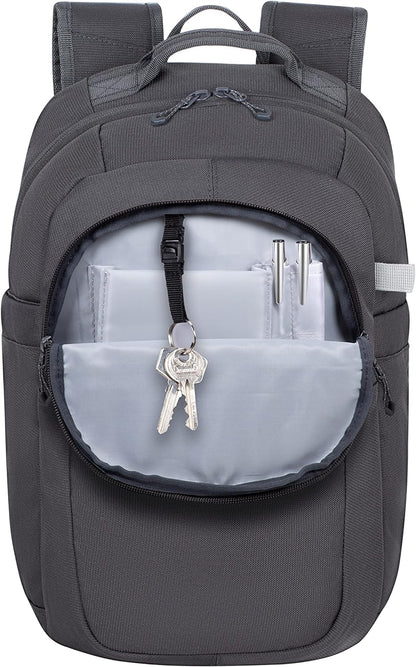 Rivacase modischer Rucksack, kleiner Laptoprucksack für Damen und Herren, Cityrucksack für Tablet bis 14 Zoll – wasserabweisender Rucksack für Arbeit und Freizeit / 16L Grau