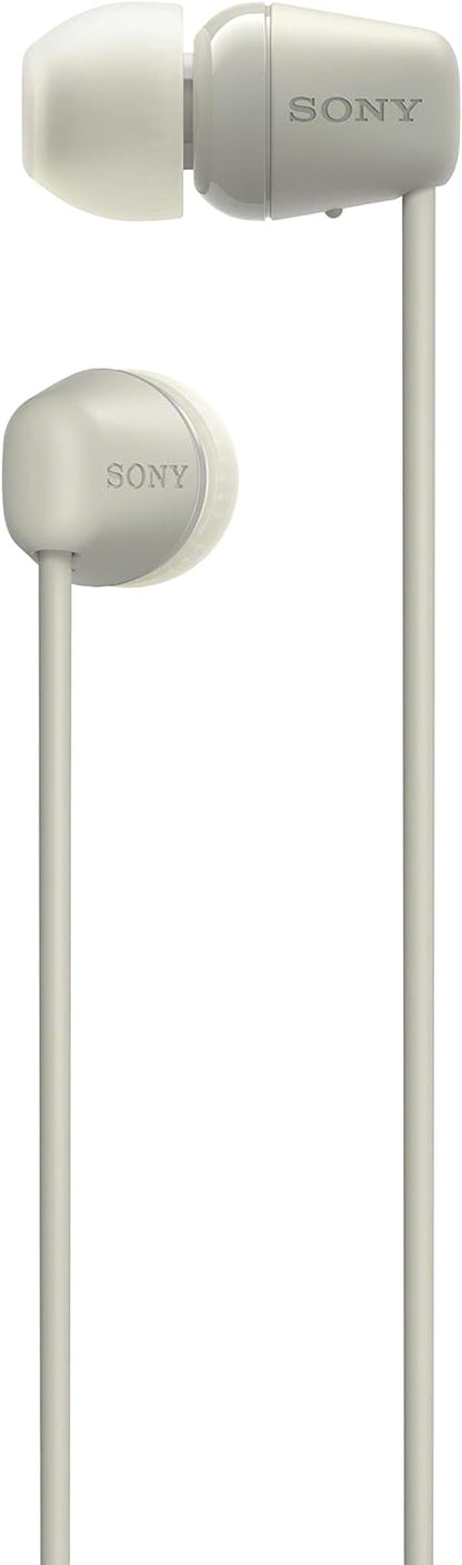 Sony WI-C100 Wireless In-ear Headphones - Up to 25 hours of battery life - Water resistant - Built-in mic for phone calls - Voice Assistant compatible - Reliable Bluetooth® connection