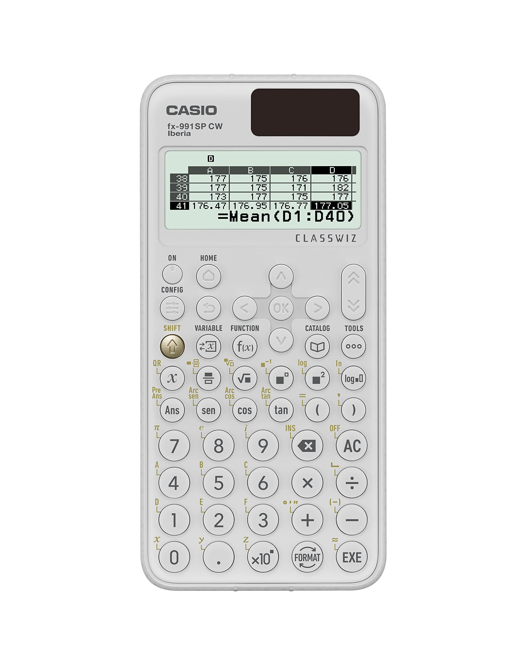 Casio FX-991SP CW – Scientific Calculator, Recommended for Spanish and Portuguese Curriculum, 5 Languages, Over 560 Functions, Solar, White