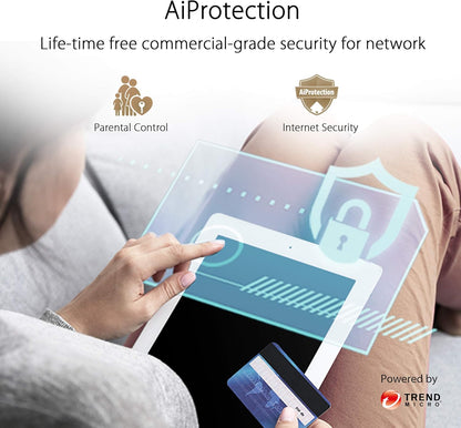 ZenWifi XD4 plus 2 pk white  AX1800 Whole-Home Dual-band Mesh WiFi 6 System   2 pack Life-time free network security, parental controls, MU-MIMO support, Traditional QoS