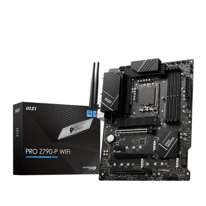 MSI PRO Z790-P WIFI Motherboard ATX - Supports Intel Core 12/13th Gen Processors, LGA 1700, DDR5 Boost (7000+MHz/OC), 1 x PCIe 5.0 x16, 1 x PCIe 4.0 x16, 4 x M.2 Gen4, 2.5Gbps LAN, Wi-Fi 6E