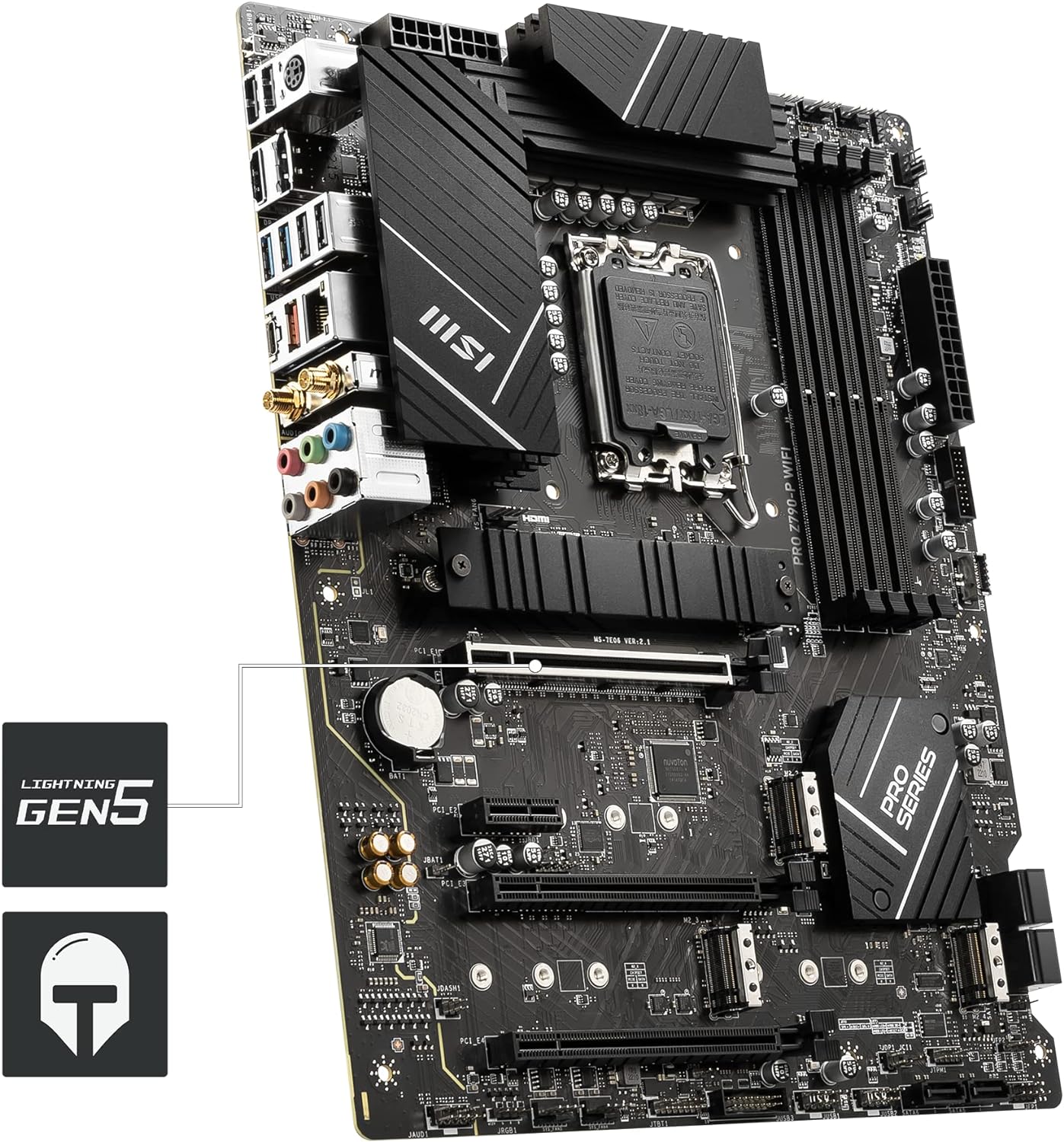 MSI PRO Z790-P WIFI Motherboard ATX - Supports Intel Core 12/13th Gen Processors, LGA 1700, DDR5 Boost (7000+MHz/OC), 1 x PCIe 5.0 x16, 1 x PCIe 4.0 x16, 4 x M.2 Gen4, 2.5Gbps LAN, Wi-Fi 6E