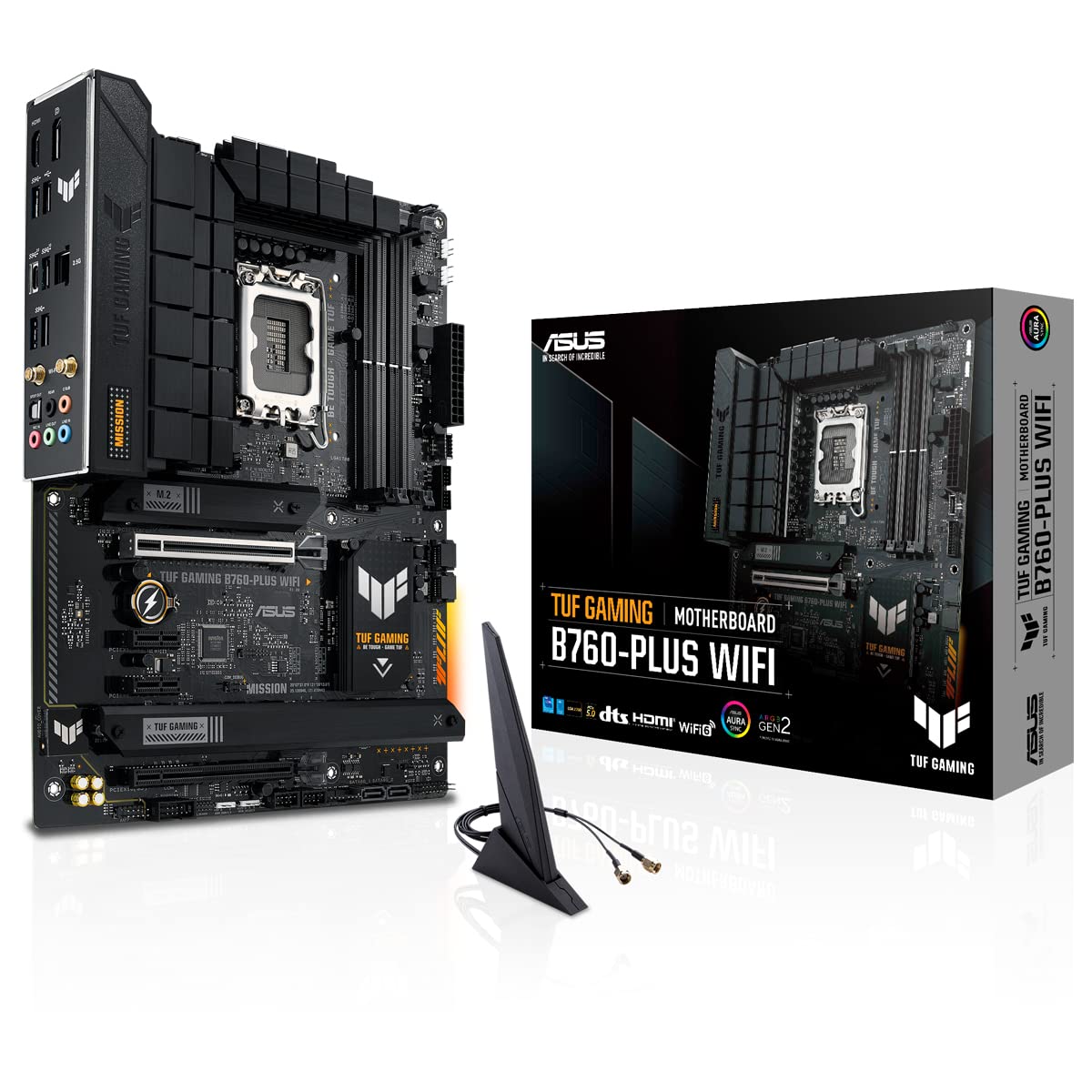 ASUS TUF GAMING B760-PLUS WIFI Mainboard Sockel Intel LGA 1700 (Intel B760, ATX, DDR5 Speicher, PCIe 5.0, 2x M.2, WiFi6, Thunderbolt 4, Aura Sync