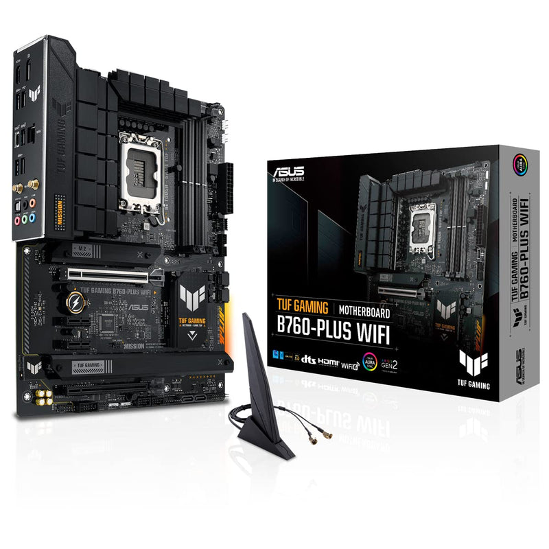 ASUS TUF GAMING B760-PLUS WIFI Mainboard Sockel Intel LGA 1700 (Intel B760, ATX, DDR5 Speicher, PCIe 5.0, 2x M.2, WiFi6, Thunderbolt 4, Aura Sync