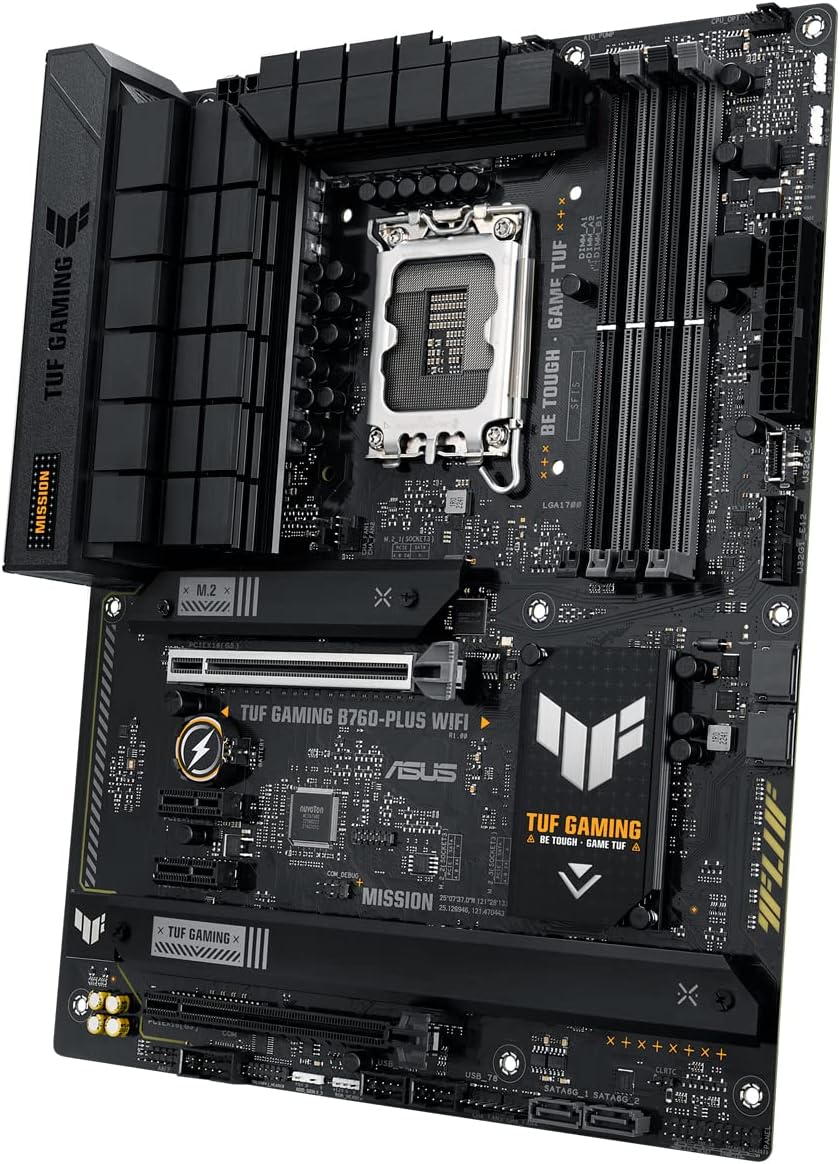 ASUS TUF GAMING B760-PLUS WIFI Mainboard Sockel Intel LGA 1700 (Intel B760, ATX, DDR5 Speicher, PCIe 5.0, 2x M.2, WiFi6, Thunderbolt 4, Aura Sync