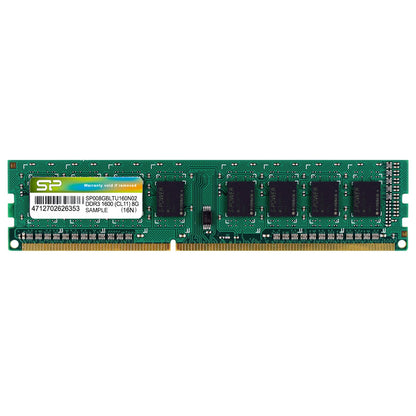 SILICON POWER DDR3 UDIMM RAM Memory 1600 MHz CL11 1.5V 8 GB (SP008GBLTU160N02) Green
