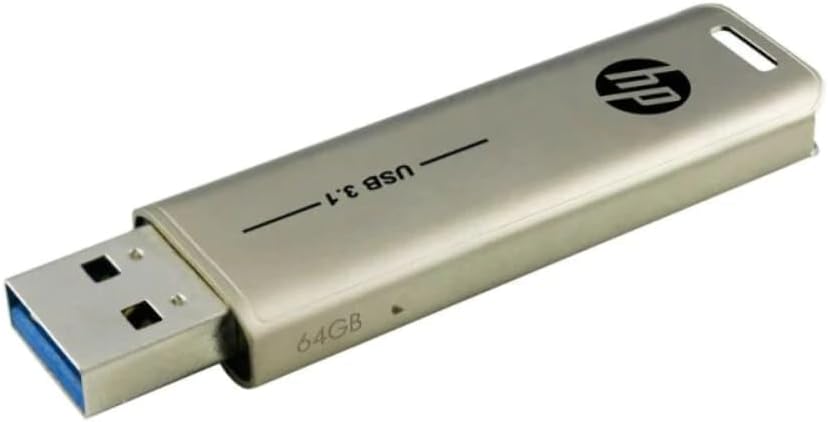 HP x796w USB 3.1 Flash Drive 64GB, Push and Pull design, Metallic finish 64 GB