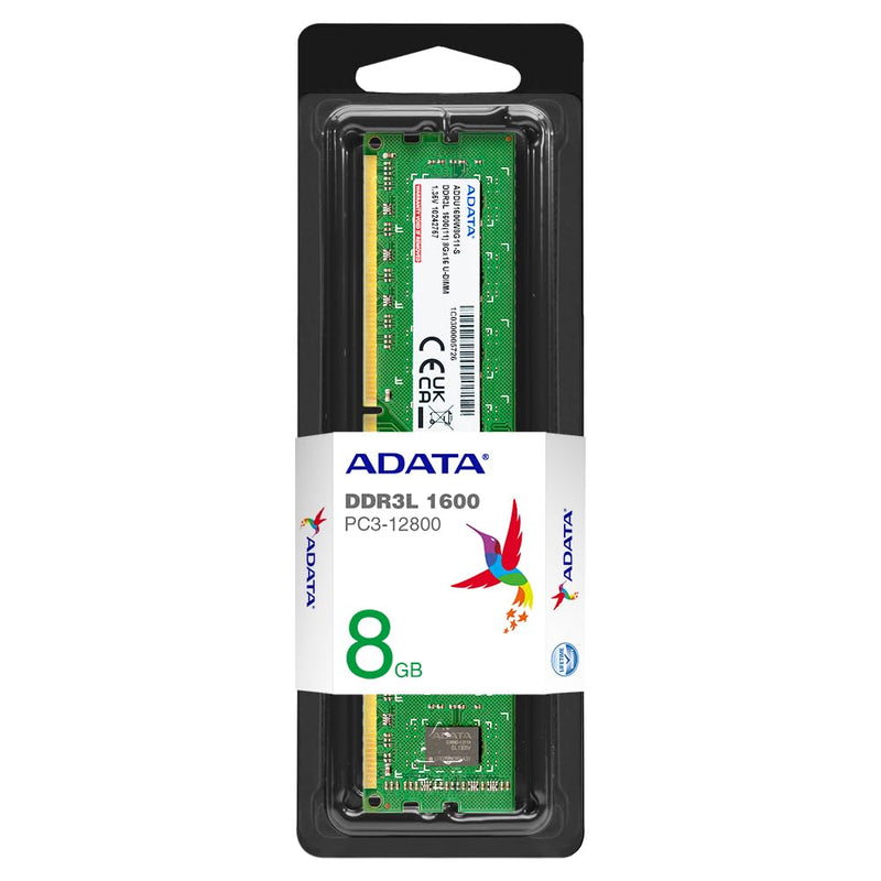 ADATA ADDU1600W8G11-S Memory Module 8 GB 1 x 8 GB DDR3L, 1600 MHz 240-pin DIMM, Green