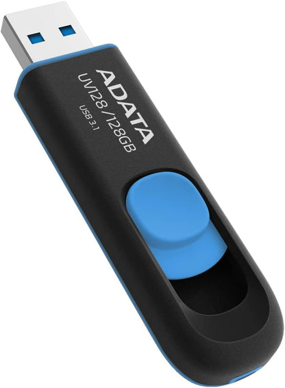 ADATA UV128 128GB USB3.1 Flash Drive, black/blue AUV128-128G-RBE