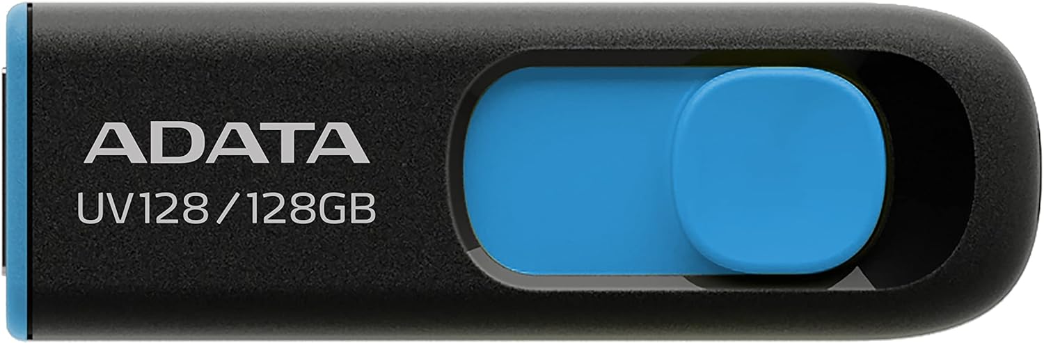 ADATA UV128 128GB USB3.1 Flash Drive, black/blue AUV128-128G-RBE