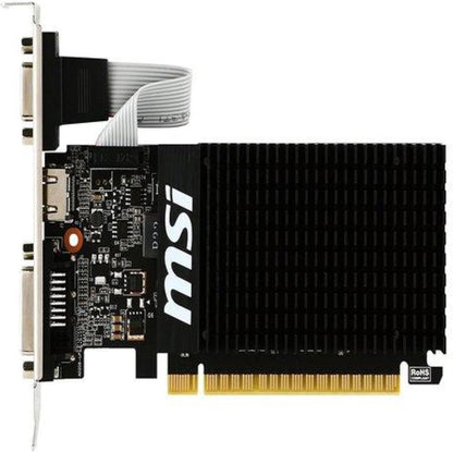 MSI GeForce GT 710 2GD3H LP Graphics Card '2GB DDR3, 954MHz, Low Profile, Low Consumption, VGA, DVI-D, HDMI, HTPC, Silent Passive Fanless Cooling System'