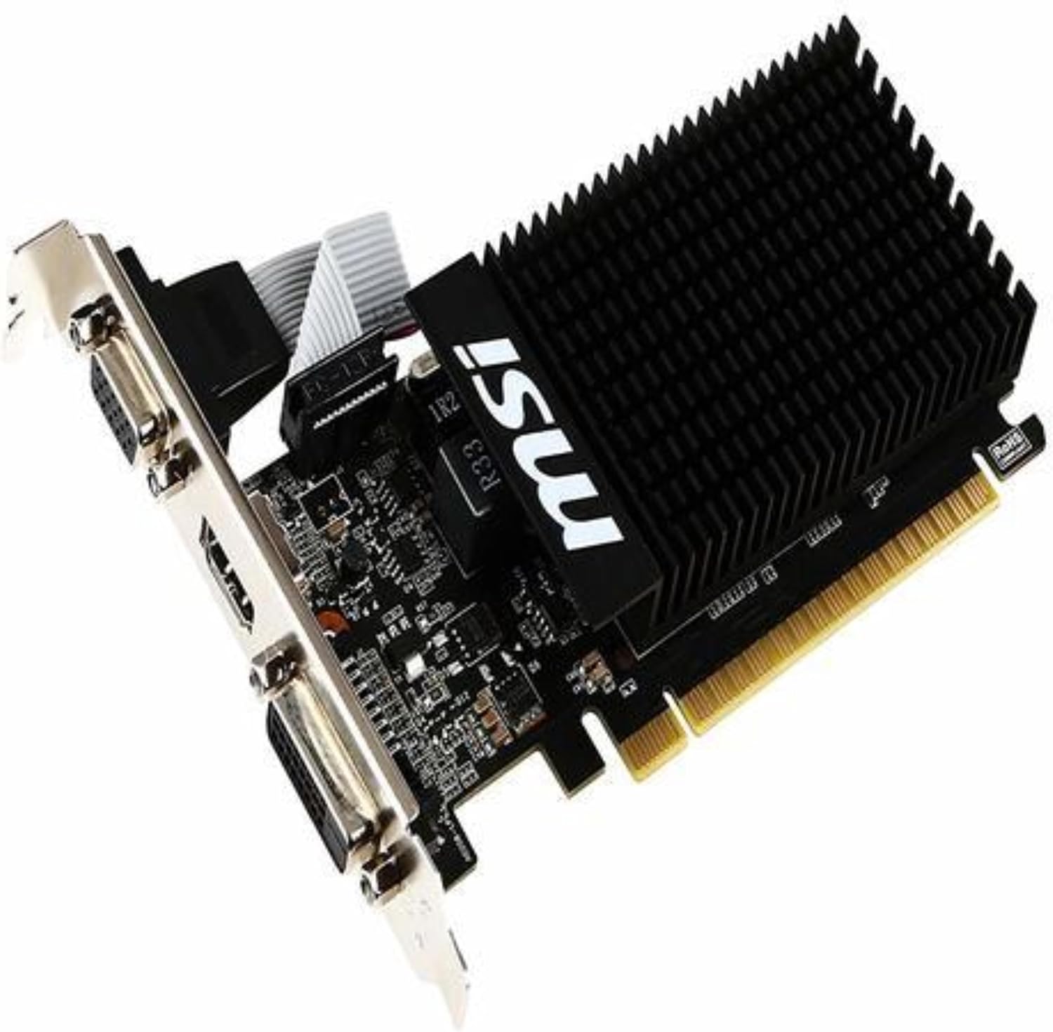 MSI GeForce GT 710 2GD3H LP Graphics Card '2GB DDR3, 954MHz, Low Profile, Low Consumption, VGA, DVI-D, HDMI, HTPC, Silent Passive Fanless Cooling System'