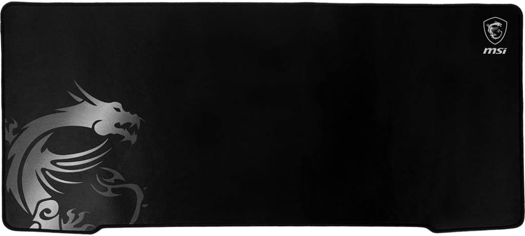 MSI AGILITY GD70 - XXL Extended Gaming Mouse Pad, Silk Gaming Fabric Surface, Soft Seamed Edges, Anti-Slip Base - 900 x 400 x 3 mm