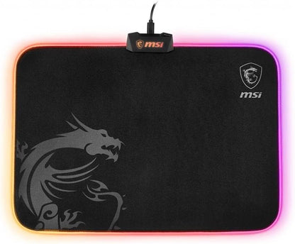 MSI AGILITY GD60 - RGB Gaming Mouse Pad, Low Friction Textile Surface, Soft Seamed Edges, Anti-Slip Base - 386 x 276 x 4 mm RGB GD60