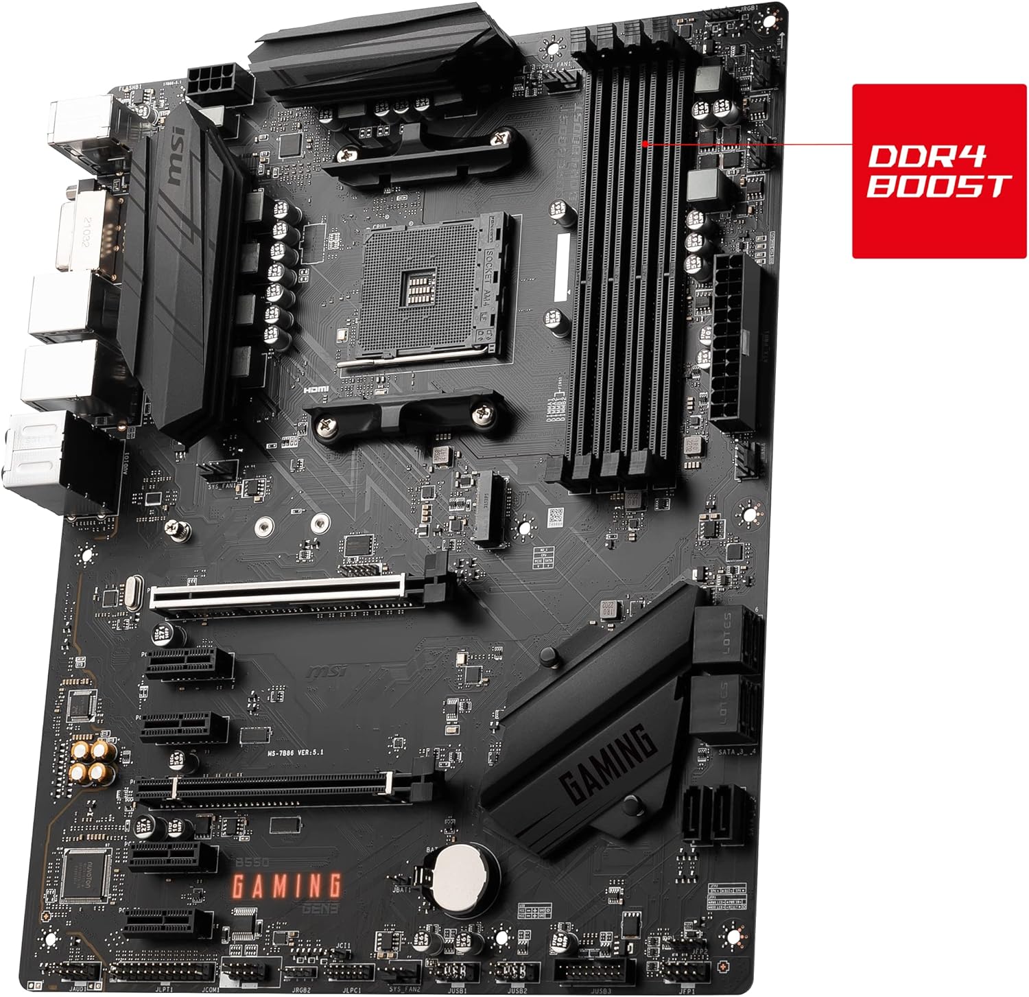 MSI B550 GAMING GEN3 Motherboard, ATX, AM4 - AMD Ryzen 5000 Ready - DDR4 Boost 4400+MHz/OC, PCIe 3.0 x16 Slots, 1 x M.2 Gen3 Slot, 1G LAN