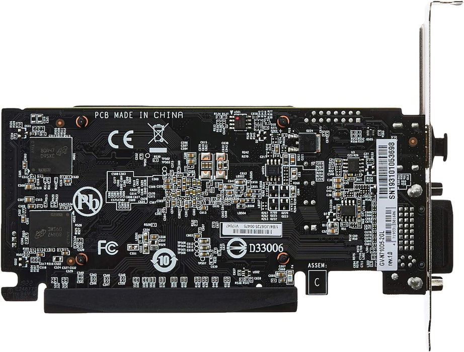 GIGABYTE Nvidia Geforce GT710 GV-N710D5-2GL 2 GB GDDR5 PCI Express Graphics Card - Black ,E082177 Single