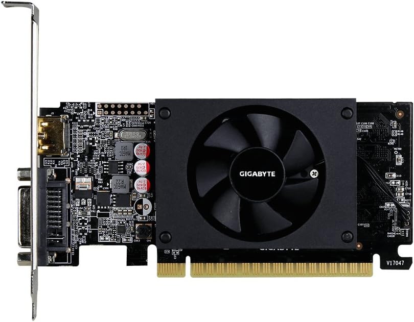 GIGABYTE Nvidia Geforce GT710 GV-N710D5-2GL 2 GB GDDR5 PCI Express Graphics Card - Black ,E082177 Single