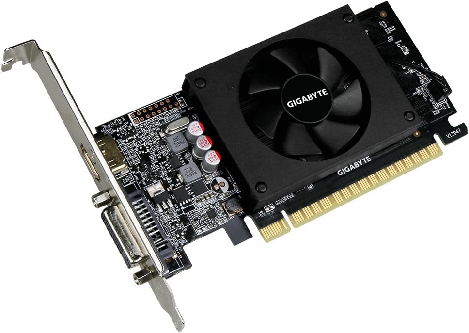 GIGABYTE Nvidia Geforce GT710 GV-N710D5-2GL 2 GB GDDR5 PCI Express Graphics Card - Black ,E082177 Single