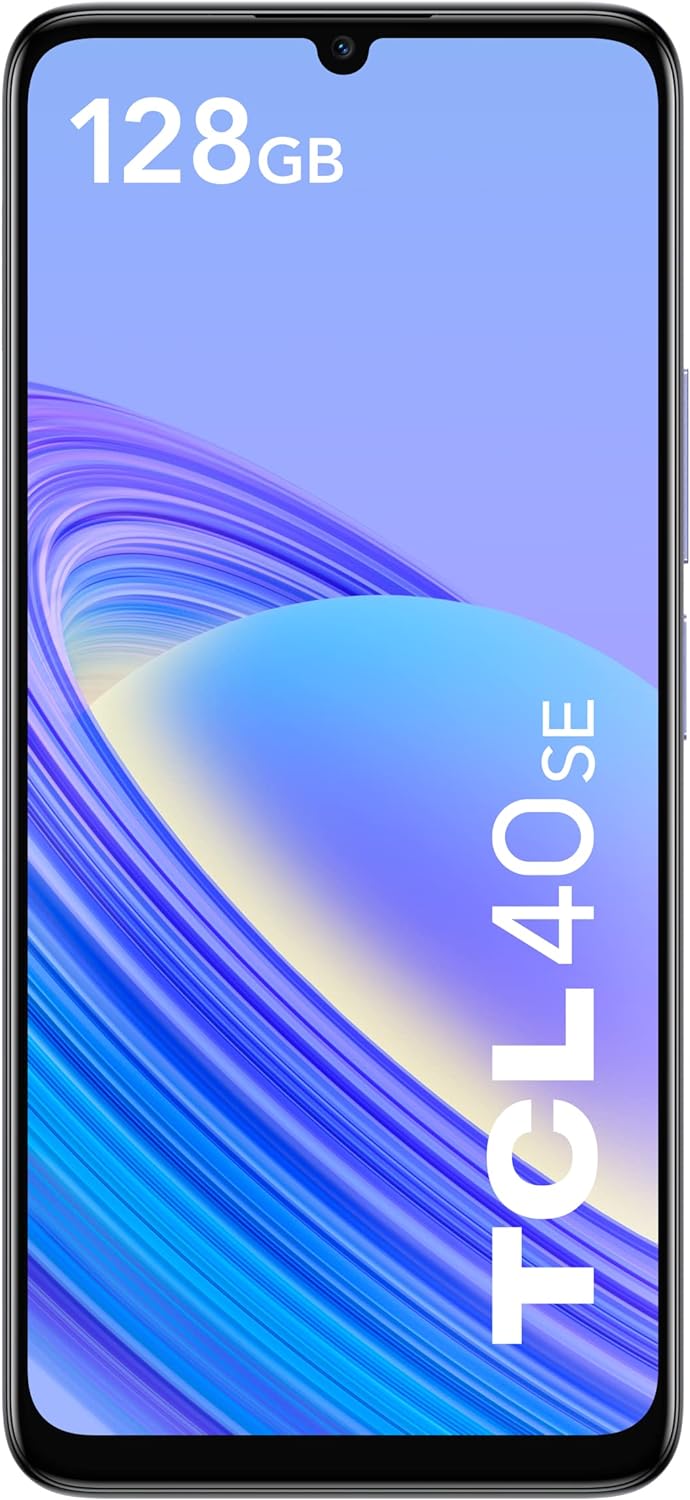 TCL 40 SE 128 GB - Smartphone with 6.75 inch (90 Hz, 4 GB-128 GB, Expandable MicroSD, Expandable RAM, Dual SIM, Camera 50 MP, Battery 5010 mAh, Dual Stereo Speaker, Android 13) Twilight Violet