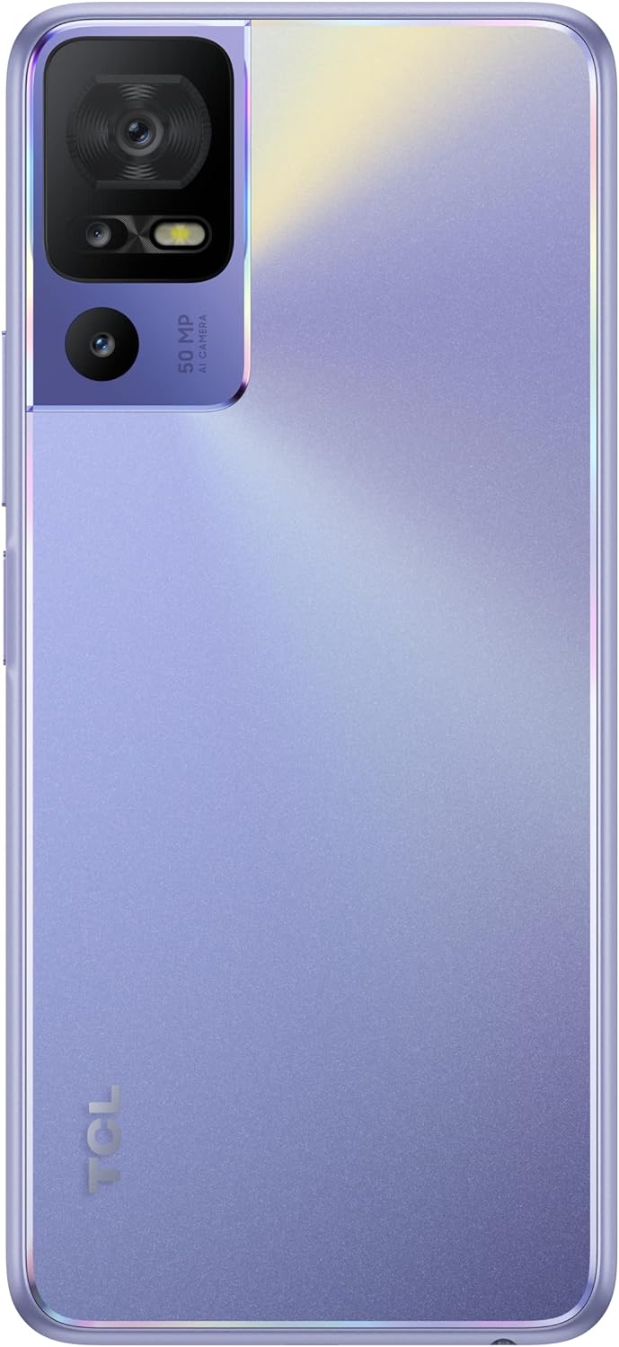 TCL 40 SE 128 GB - Smartphone with 6.75 inch (90 Hz, 4 GB-128 GB, Expandable MicroSD, Expandable RAM, Dual SIM, Camera 50 MP, Battery 5010 mAh, Dual Stereo Speaker, Android 13) Twilight Violet