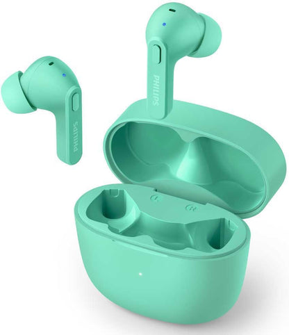 PHILIPS TAT2206GR/00 Earbuds, Adults In Ear Earbuds, Splash and Sweat Resistant, Bluetooth, Up to 18 Hours Play Time, Soft silicone Ear-Tip Covers in 3 Sizes, Built In Mic, Comfortable Fit