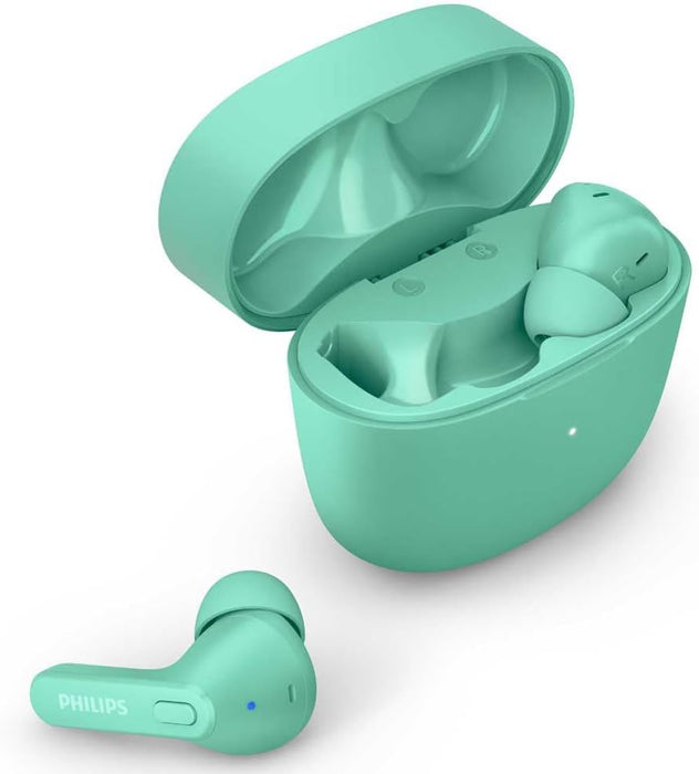 PHILIPS TAT2206GR/00 Earbuds, Adults In Ear Earbuds, Splash and Sweat Resistant, Bluetooth, Up to 18 Hours Play Time, Soft silicone Ear-Tip Covers in 3 Sizes, Built In Mic, Comfortable Fit
