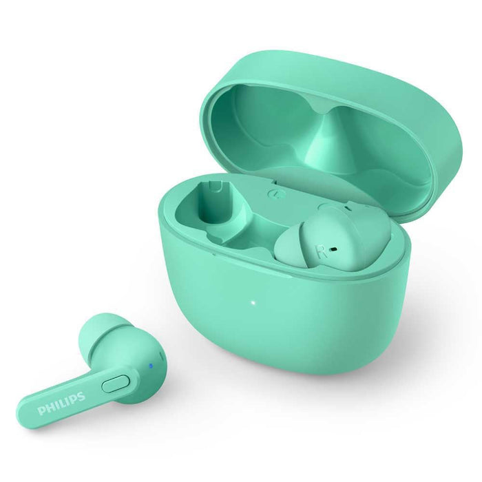 PHILIPS TAT2206GR/00 Earbuds, Adults In Ear Earbuds, Splash and Sweat Resistant, Bluetooth, Up to 18 Hours Play Time, Soft silicone Ear-Tip Covers in 3 Sizes, Built In Mic, Comfortable Fit