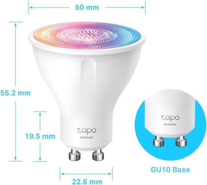 TP-Link Tapo Smart WLAN Light Bulb GU10 Tapo L630, Energy Saving, 3.5 W Equivalent to 50 W, Multicoloured Dimmable Alexa Smart Lamp, Smart Home Alexa Accessories, 16 Million Colours 1er pack Multi-col
