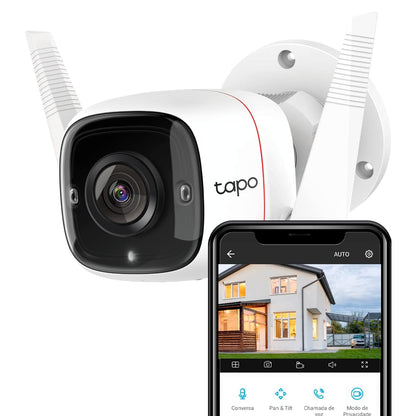 Tapo TP-Link C320WS Überwachungskamera Außen, WLAN IP Kamera, 4MP Hochauflösung, 30m Vollfarb-Nachtsicht, Bewegungserkennung, IP66 wasserdicht, Alarmmeldung,Zwei Wege Audio, Weiss, 1 Stück