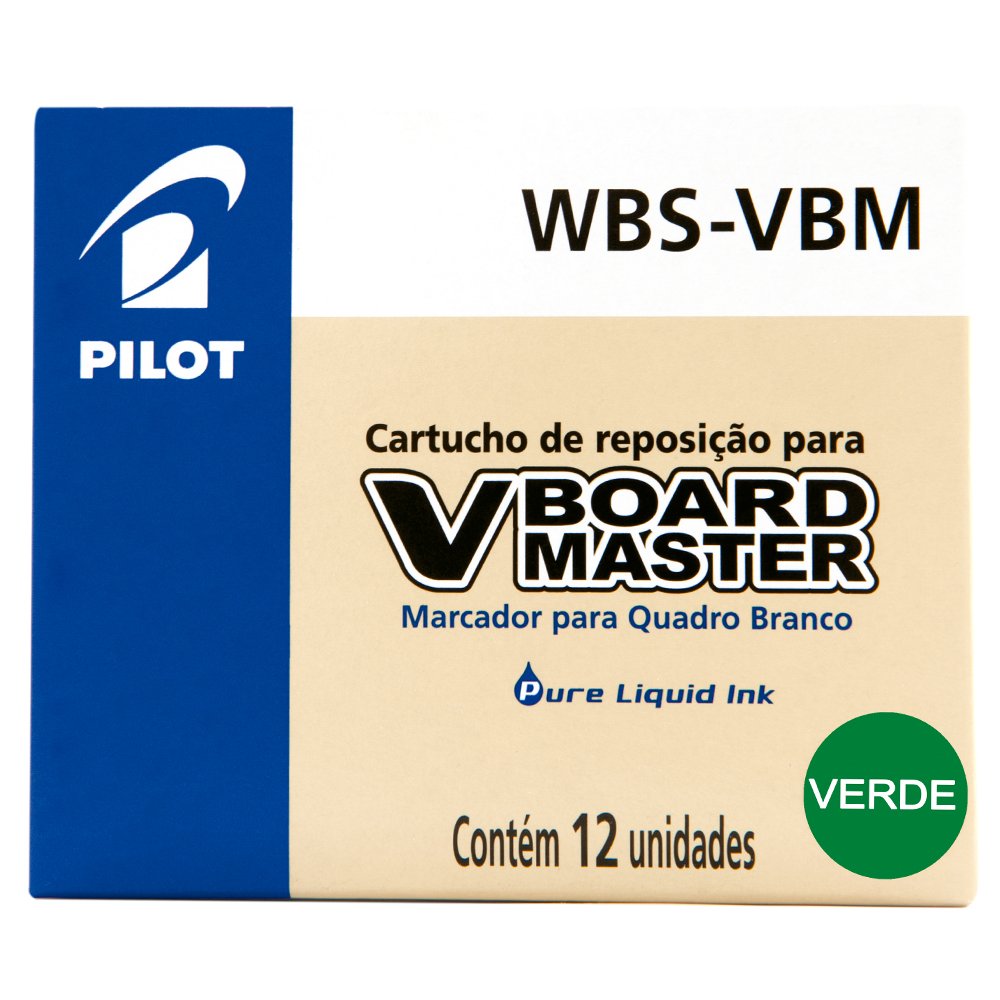 Pilot Lot de 12 Recharge pour marqueur effaçable à sec V-Board Master Vert