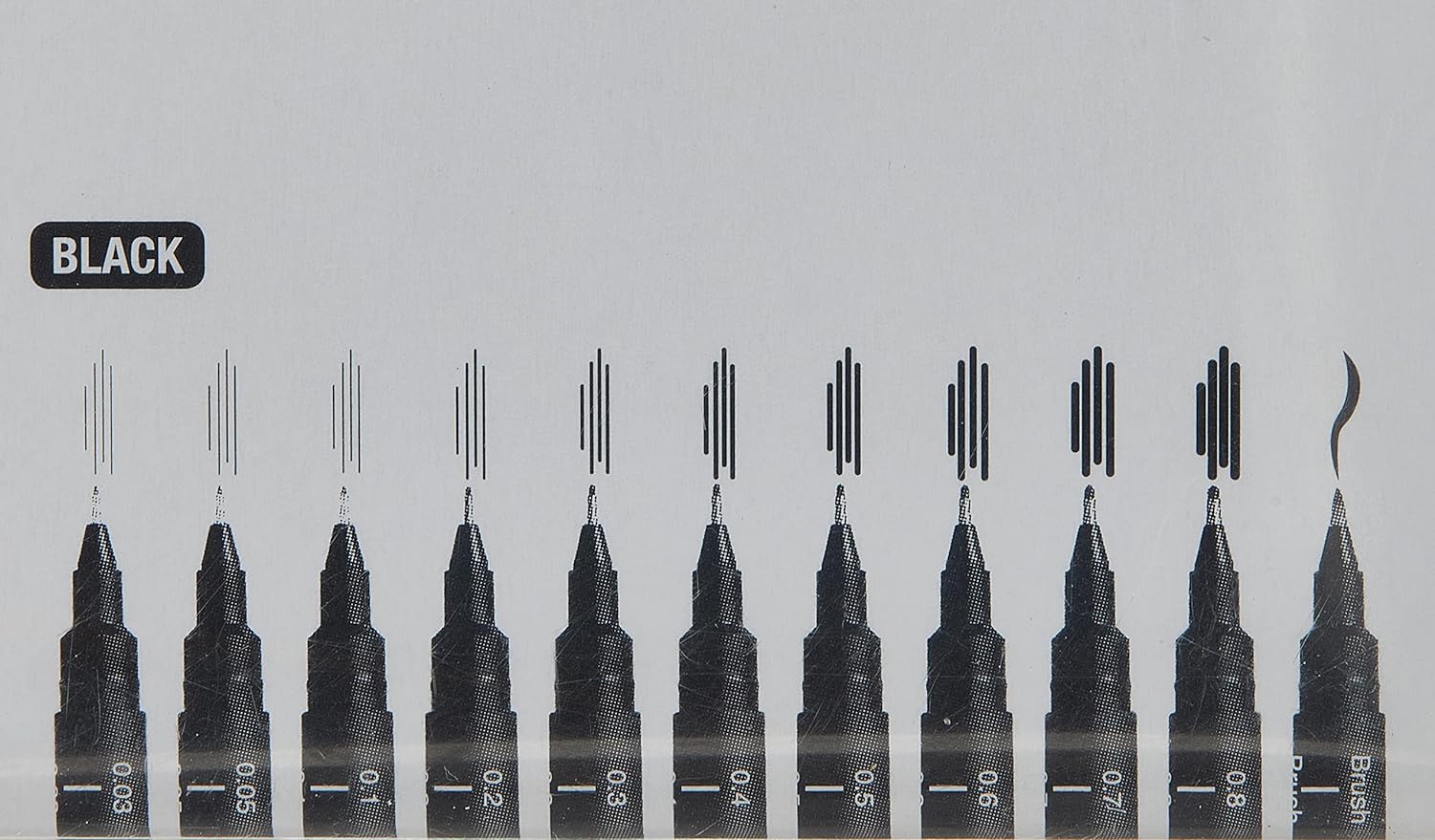UNI PIN FINELINER DRAWING PEN SET 12 BLACK