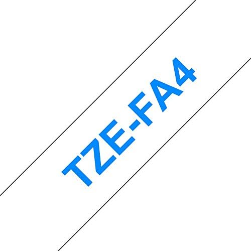 Brother TZe-FA4 Azul sobre blanco TZe cinta para impresora de etiquetas - Cintas para impresoras de etiquetas (Azul sobre blanco, TZe, Negro, Transferencia térmica, Brother, PT-P900W)