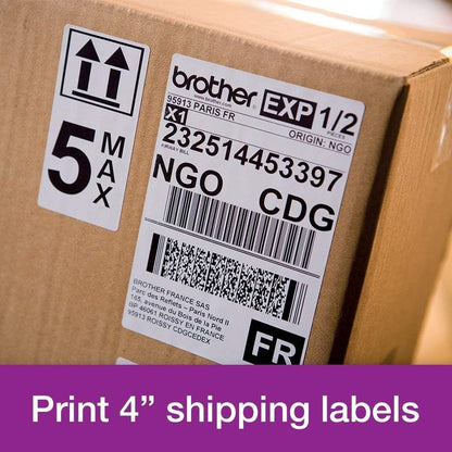 Brother QL-1100C Label Printer | Shipping Labeller | PC Connected | Desktop | Wide Format 4 Inch Labels,Black , White