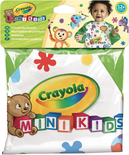 CRAYOLA 81-3940 Delantal Babero Creative Long Sleeve Apron to Protect Clothes, Age from 12 Months, Weight up to 17 kg, Nursery and Leisure, Multicolour, One size