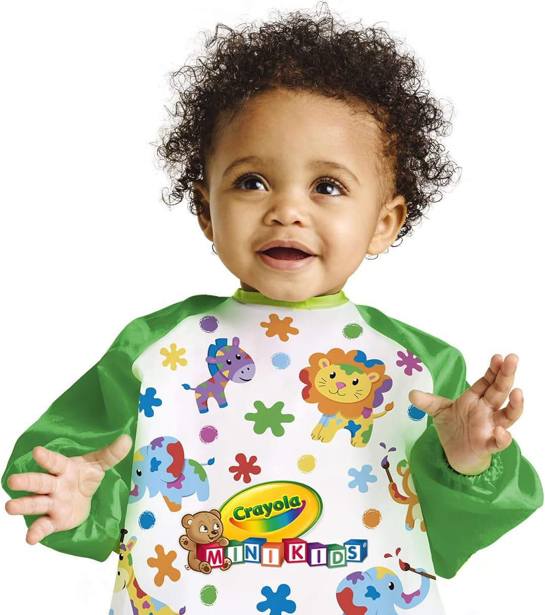 CRAYOLA 81-3940 Delantal Babero Creative Long Sleeve Apron to Protect Clothes, Age from 12 Months, Weight up to 17 kg, Nursery and Leisure, Multicolour, One size