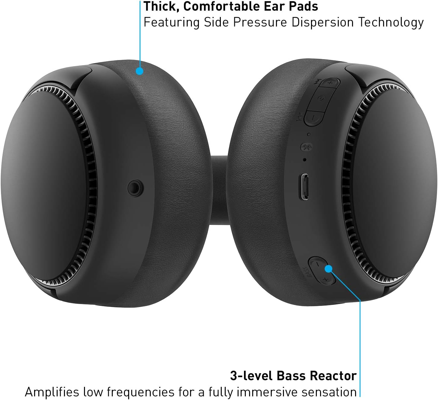 Panasonic RB-M500BE-C Deep Bass Wireless Overhead Headphones with Bass Reactor