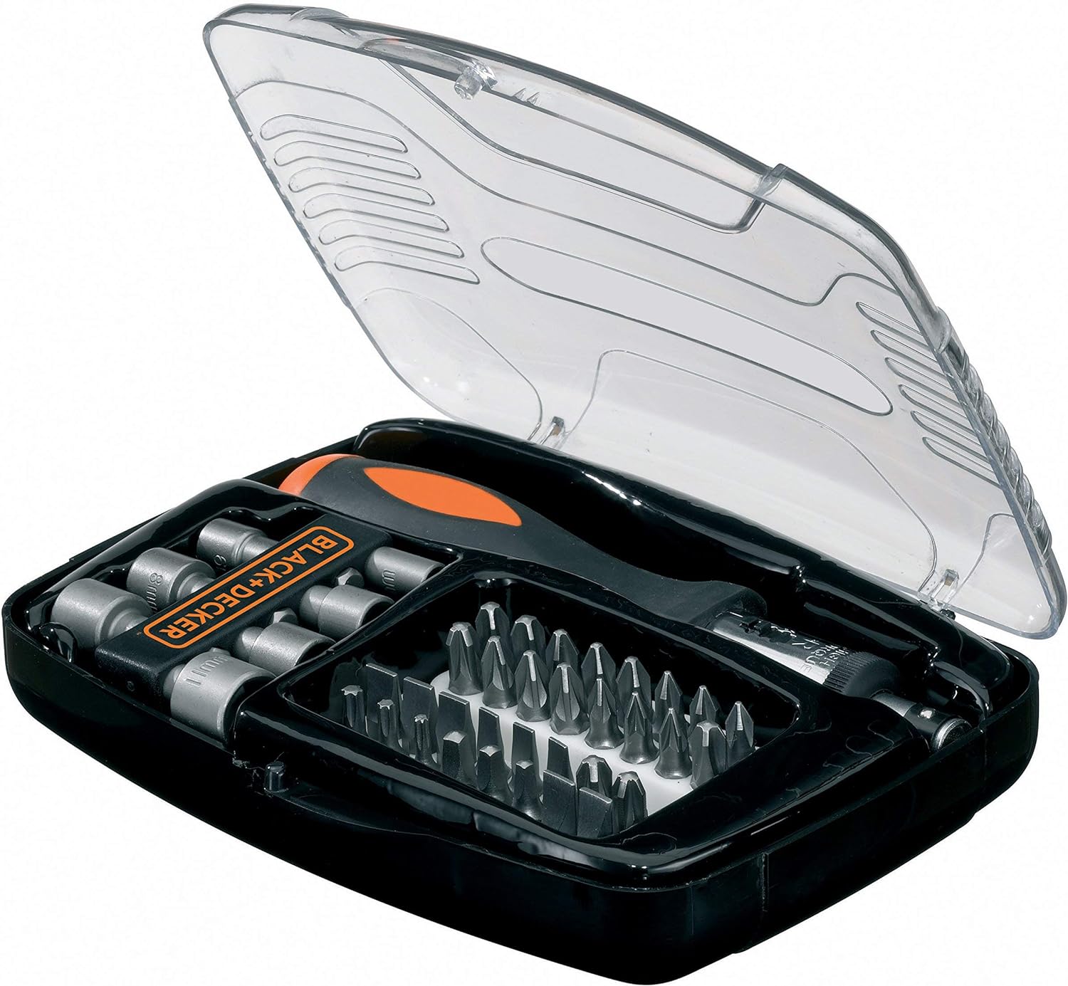 Black+Decker A7062-XJ-Juego 40 piezas para atornillar con atornillador de carraca
