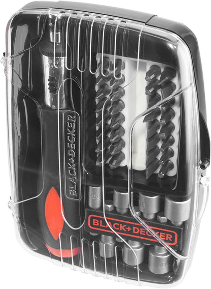 Black+Decker A7062-XJ-Juego 40 piezas para atornillar con atornillador de carraca