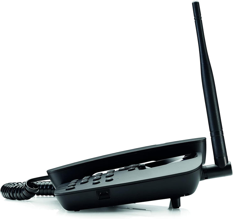 Motorola Voice - FW200L Telefono fisso wireless 2G, GSM Quad Band, Batteria di backup, Microfono muto, Vivavoce - Colore nero