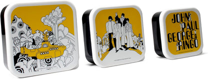 Half Moon Bay The Beatles Set of 3 Lunch and Snack Boxes Storage Yellow Submarine