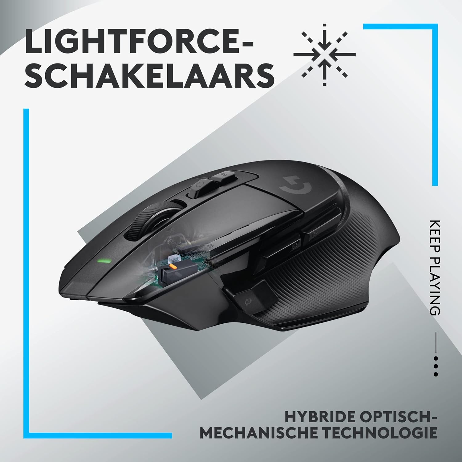 Logitech G G502 X LIGHTSPEED Wireless Gaming Mouse - Optical mouse with LIGHTFORCE hybrid optical-mechanical switches, HERO 25K gaming sensor, compatible with PC - macOS/Windows