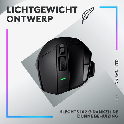 Logitech G G502 X LIGHTSPEED Wireless Gaming Mouse - Optical mouse with LIGHTFORCE hybrid optical-mechanical switches, HERO 25K gaming sensor, compatible with PC - macOS/Windows