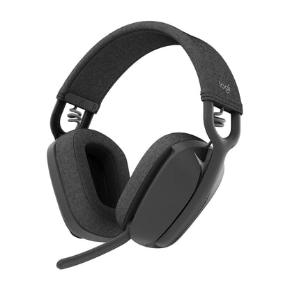 Logitech Zone Vibe Wireless Bluetooth® headphones with noise-cancelling mic, USB-A, USB-C, certified for Google Meet, Google Voice, Zoom, Mac/PC - Grey